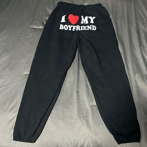 I ❤️ My Boyfriend Black sweatpants!